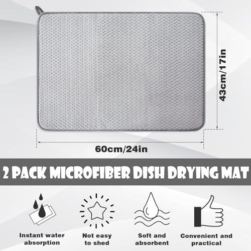 2 Pack Microfiber Dish Drying Mat,24 x 17 inch Super 2 PCS 24 x 17 inch gallery