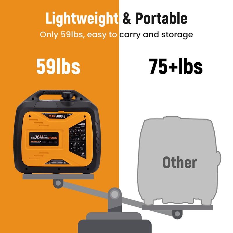 Inverter Generator 5000W Peak Digital Display Remote Start Outdoor Camping RV gallery