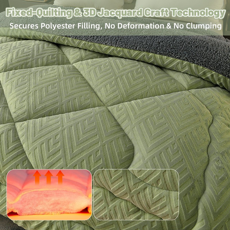 Reversible Super Thick Winter Comforter Plush Down Alternative Quilted Comforter gallery