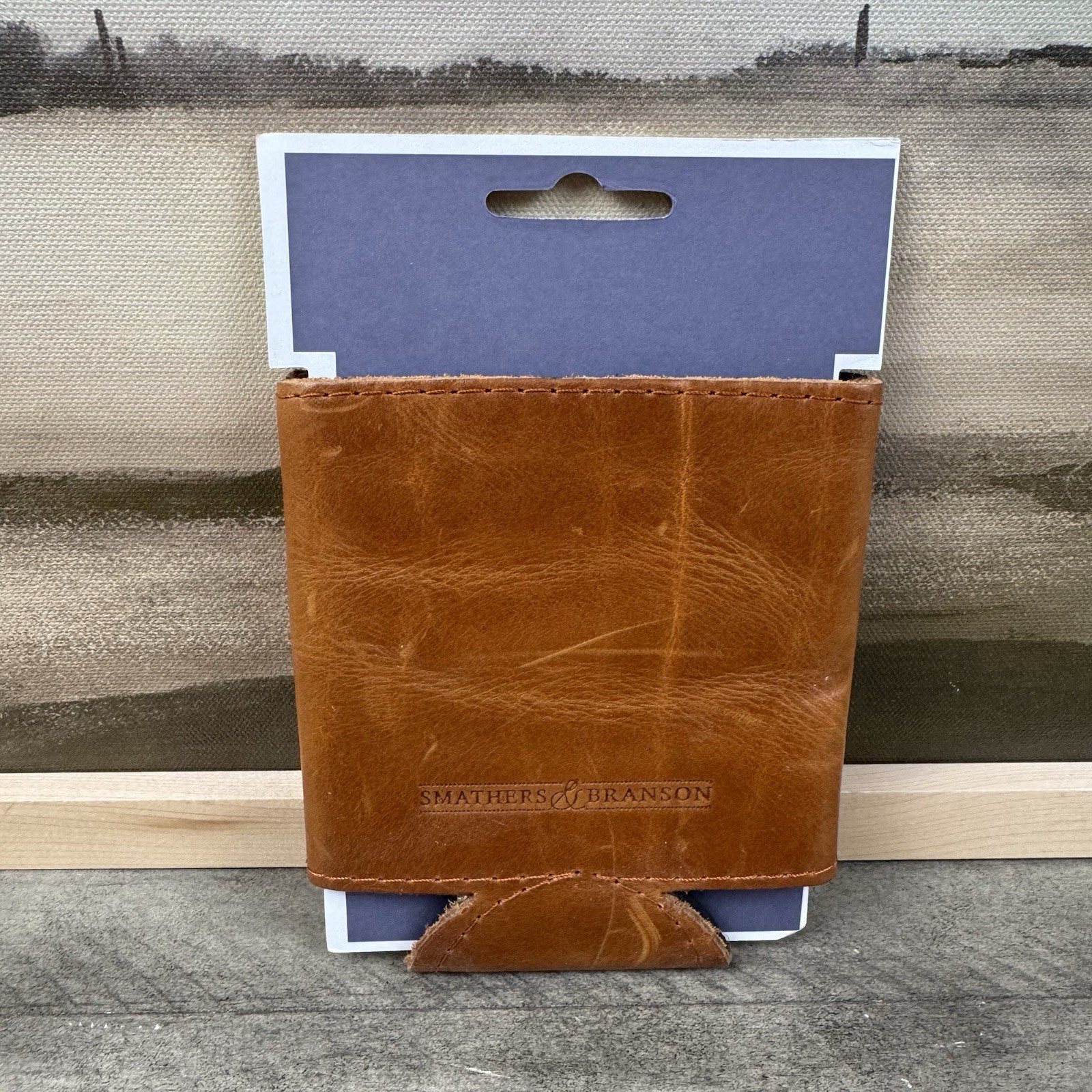 Mark & Graham Smathers & Branson Leather Needlepoint Can Cooler Trout “BH” Read gallery