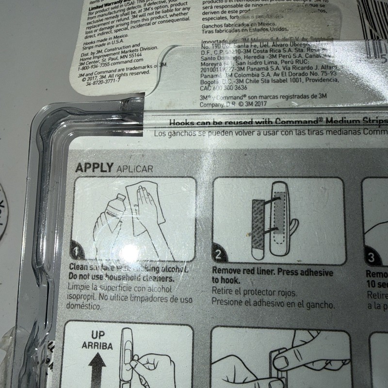 3M Command Hooks 3lb Capacity Plastic White Mega Pack 20 Hooks 24 Strips #470{6} gallery