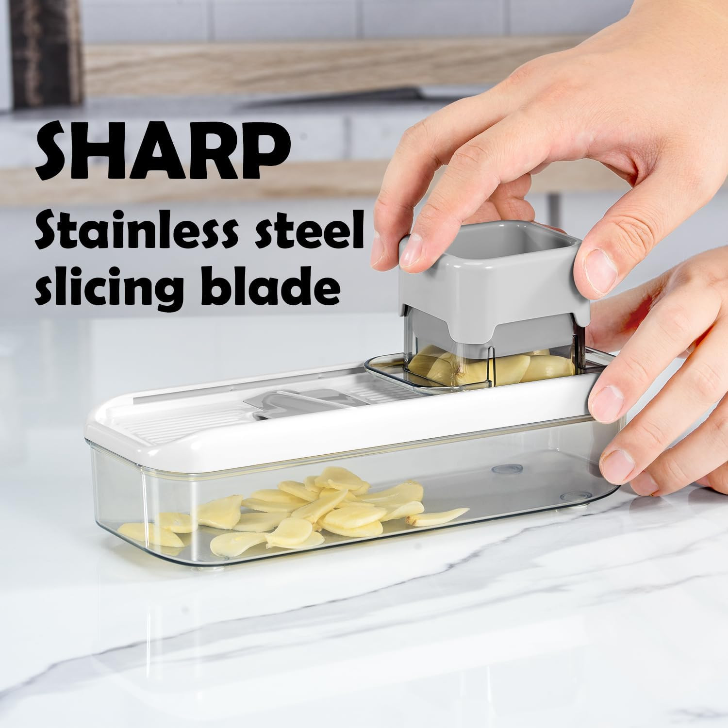 Mini Garlic Slicer Multi-Functional Mandoline Slicer Veggie Shredder Garlic-Ging gallery
