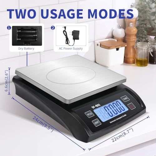 Large Digital Kitchen Scale 30kg/66lb Food Scale for Baking Stainless black gallery