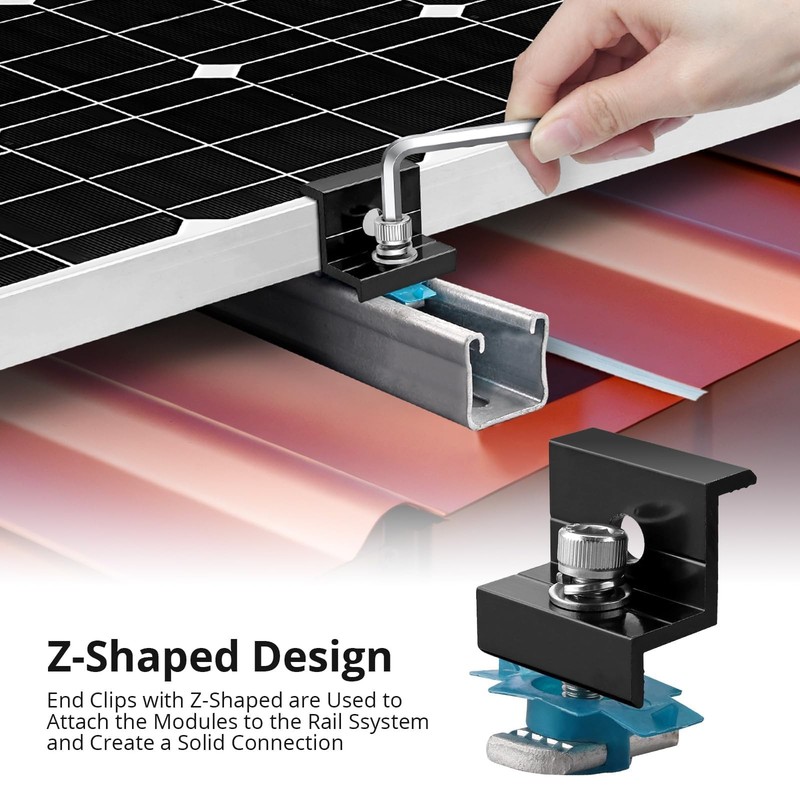 10 PCS Solar Panel Mounting Brackets for Unistrut, Aluminium 30mm/35mm 6 x T-... gallery
