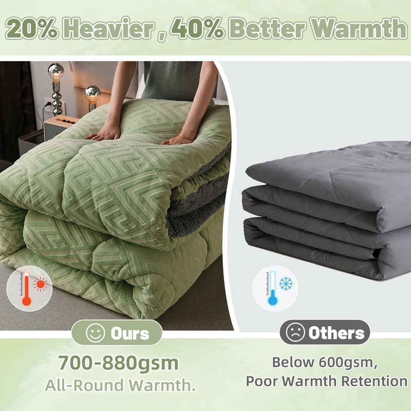 Reversible Super Thick Winter Comforter Plush Down Alternative Quilted Comforter gallery
