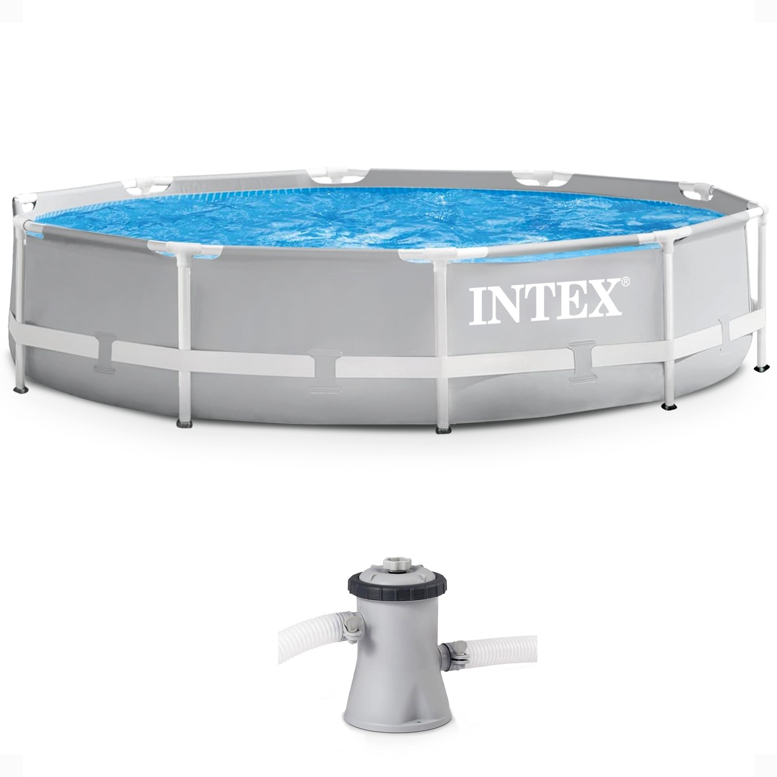 Intex 26701EH 10ft x 30in Prism Frame Above Ground Swimming Pool with Pump gallery