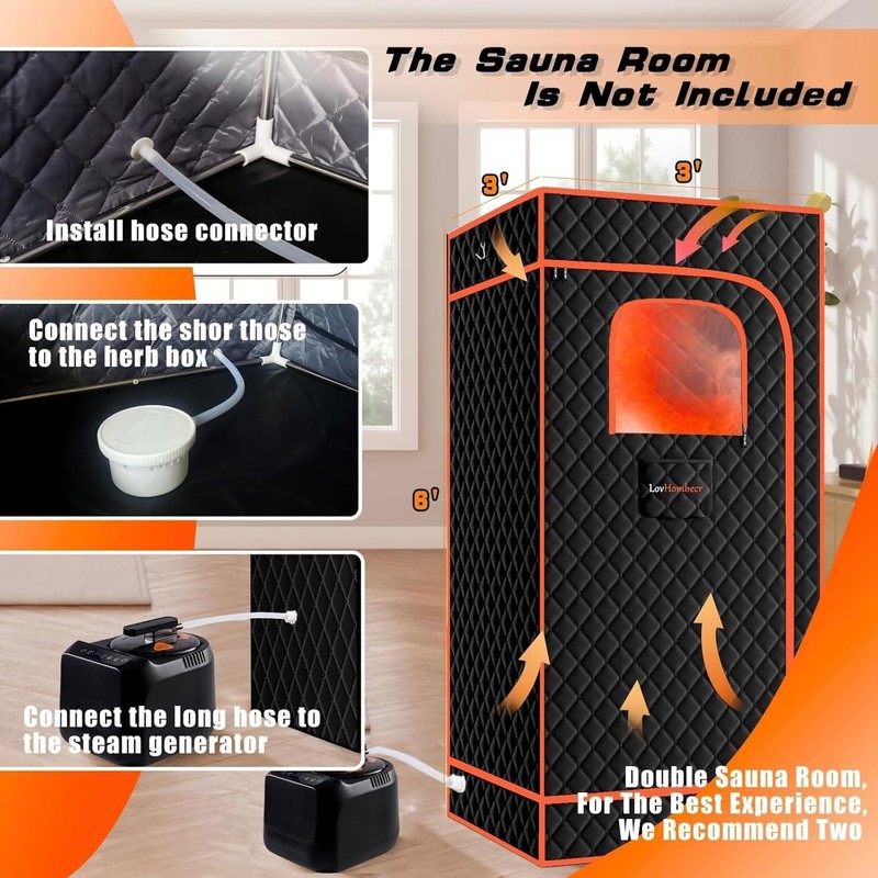Upgraded Sauna Steamer Machine with 9 Levels, 120 MIN Timer gallery