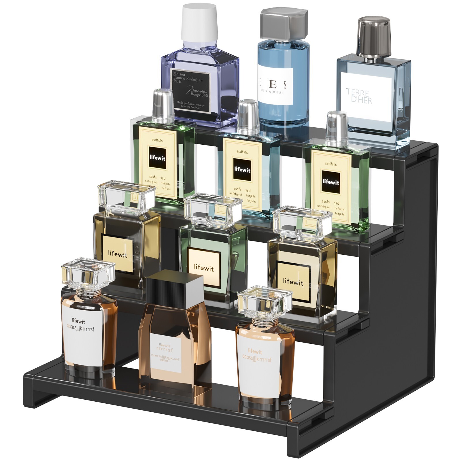Lifewit Plastic 9 Inch Dark Cologne Stand, Step Perfume Organizer gallery