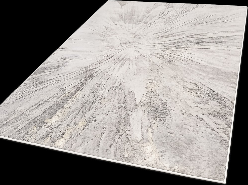 Fancy FNC-11 5x8 Abstract Modern Area Rug Gray/White/Beige Stain Resistant gallery