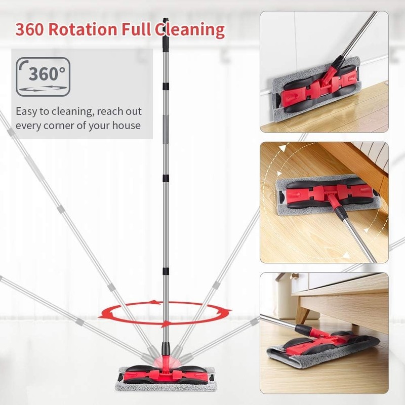 Durable 59" Microfiber Mop with 4 Washable Pads for Hardwood & Tile Cleaning gallery