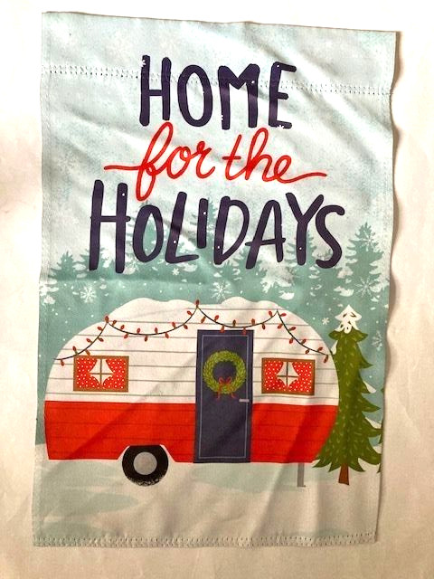 Outdoor Decorative Flag Camper Home for the Holidays 18"L x12"W 2-Sided EUC gallery