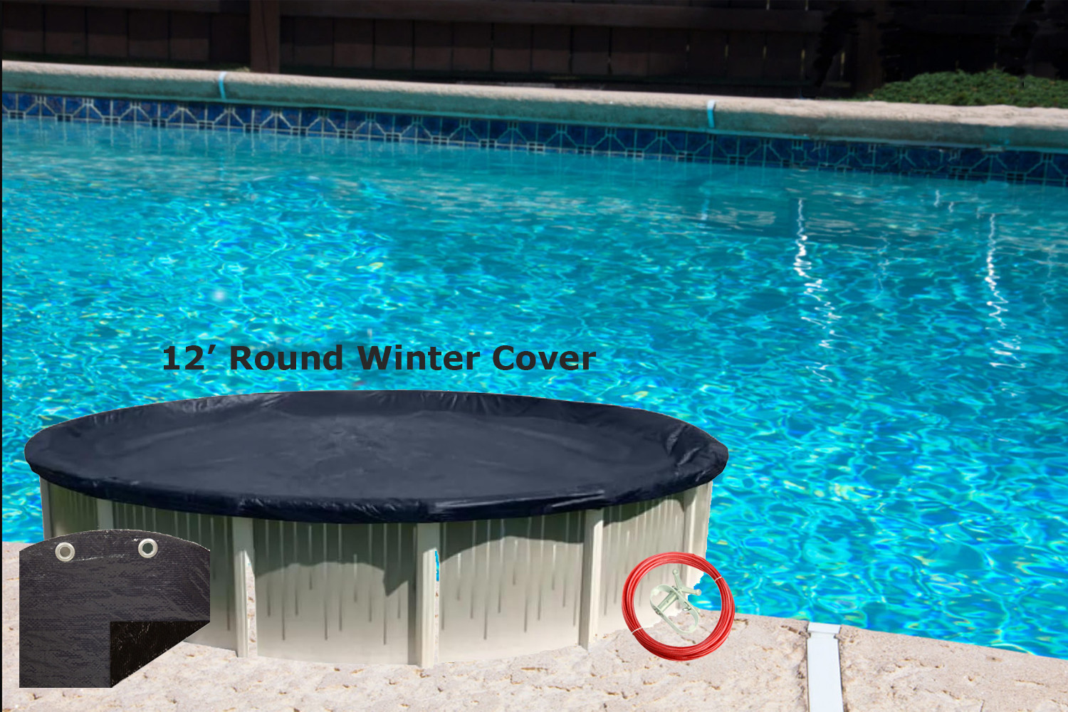 Above Ground Deluxe Plus Round Swimming Pool Winter Cover - Choose Size gallery