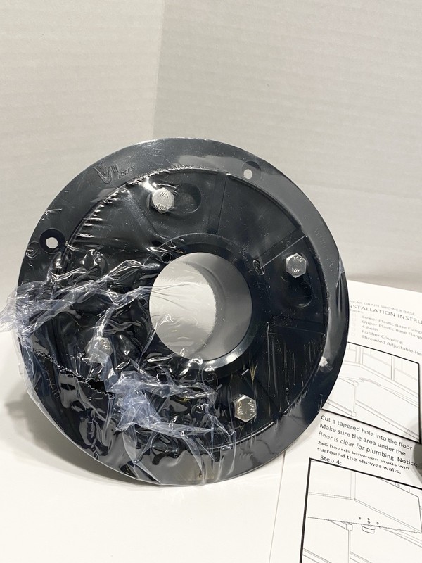2" ABS Shower Drain Base With Adjustable Ring + Rubber Coupling gallery