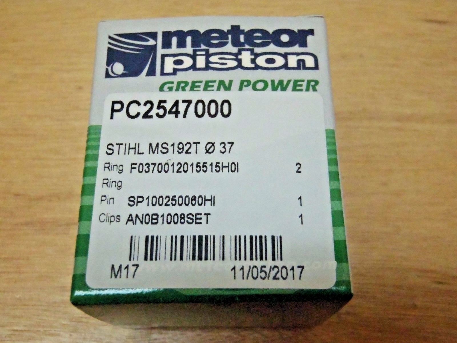 Meteor piston kit for Stihl MS192T 37mm with Caber rings Italy NEW 1137 030 2002 gallery