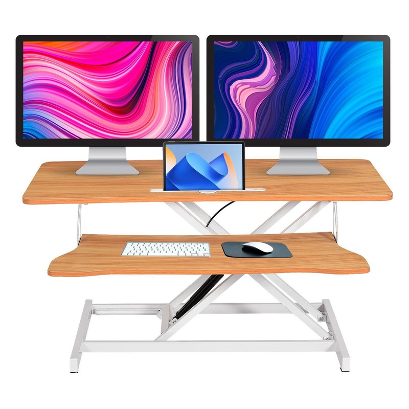 37" Height Adjustable Home Office Computer Desk Converter Stand Up Desk Riser gallery