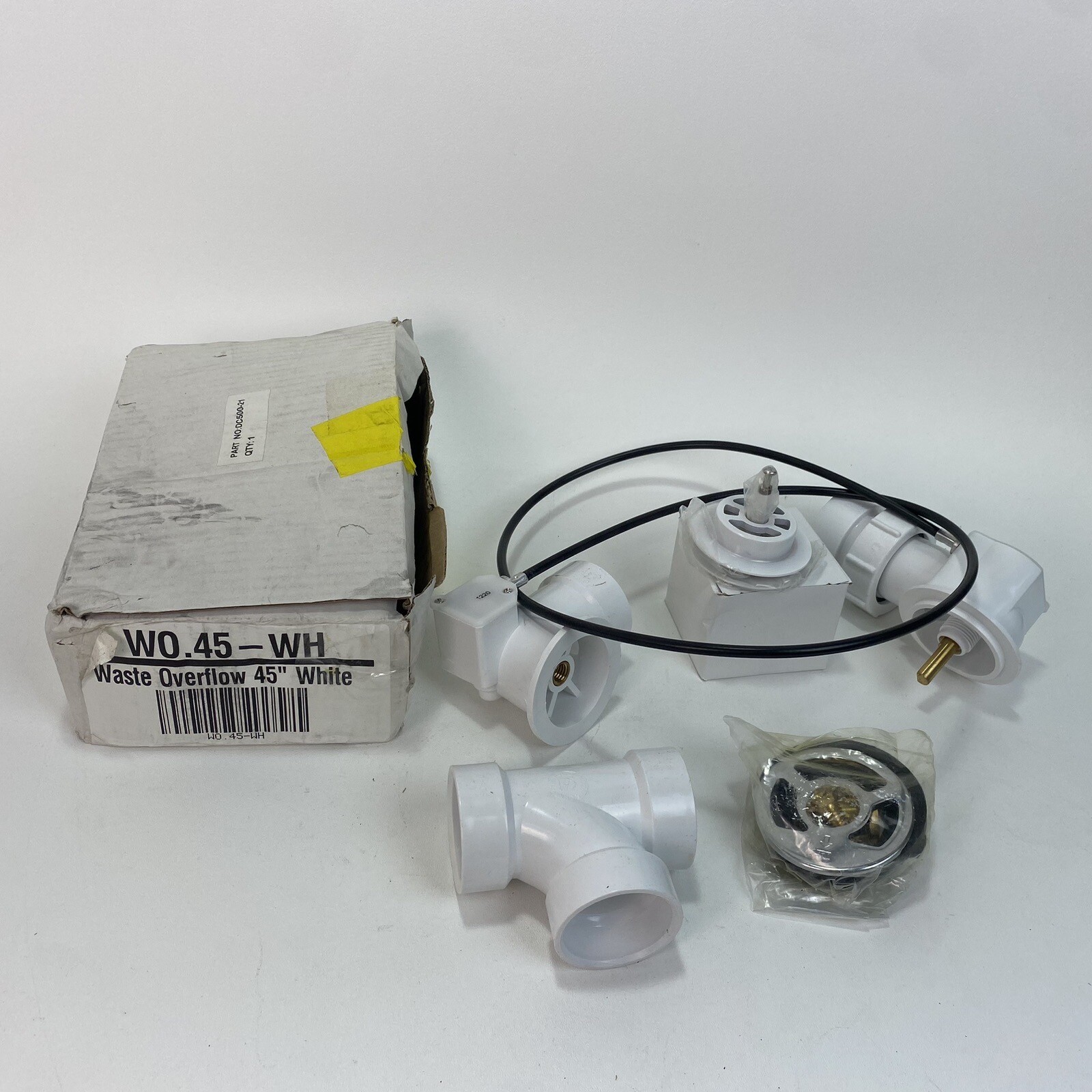 WESTBRASS PVC 45” Cable Drive Bath Waste & Overflow in Stainless Steel. W0.45-WH gallery