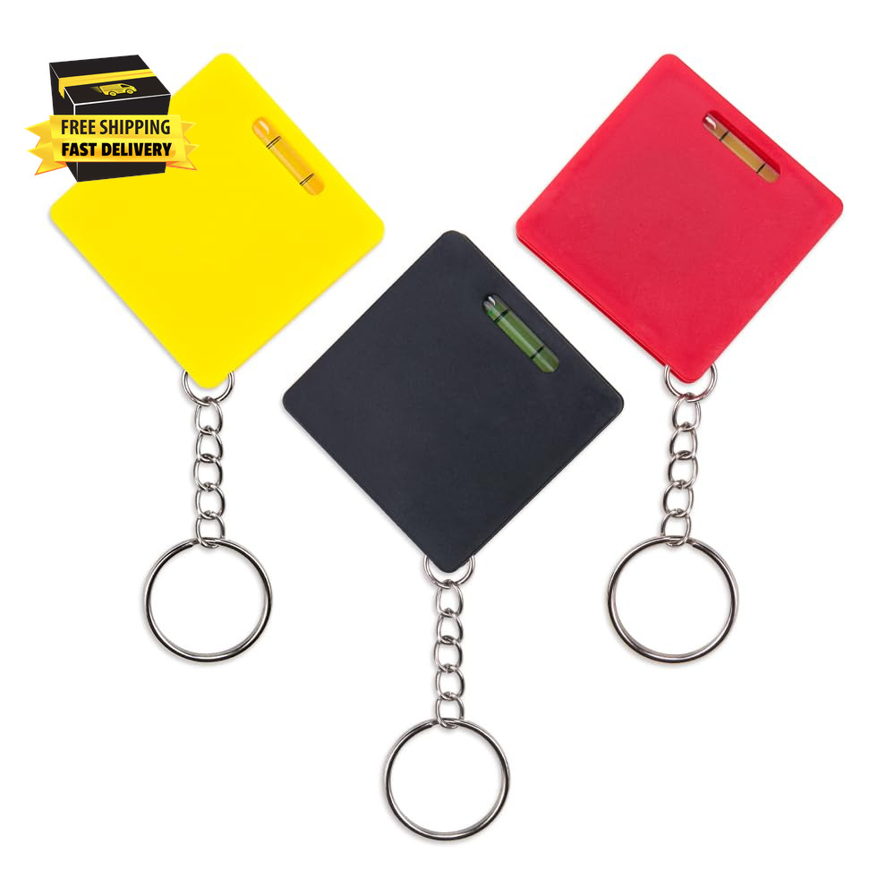 3Pcs Compact Mini Keychain Tape Measure Portable Square Bubble Level Steel Ruler gallery