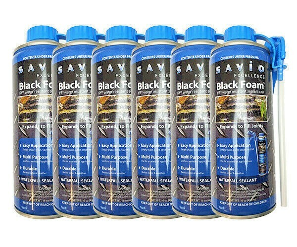 6 Pack Black Expanding Pond Waterfall Foam Sealant (6) 16 oz cans 96 oz gallery