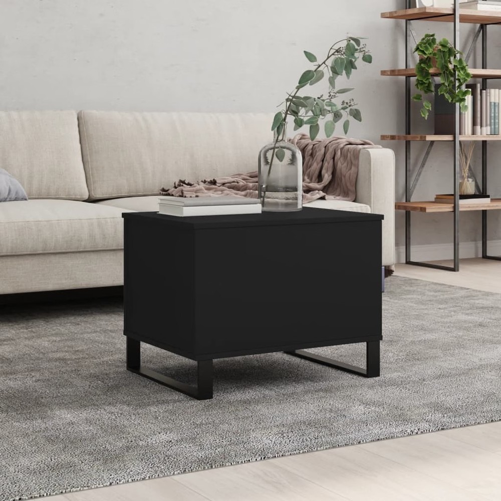 Coffee Table Black Engineered wood, metal Medium
