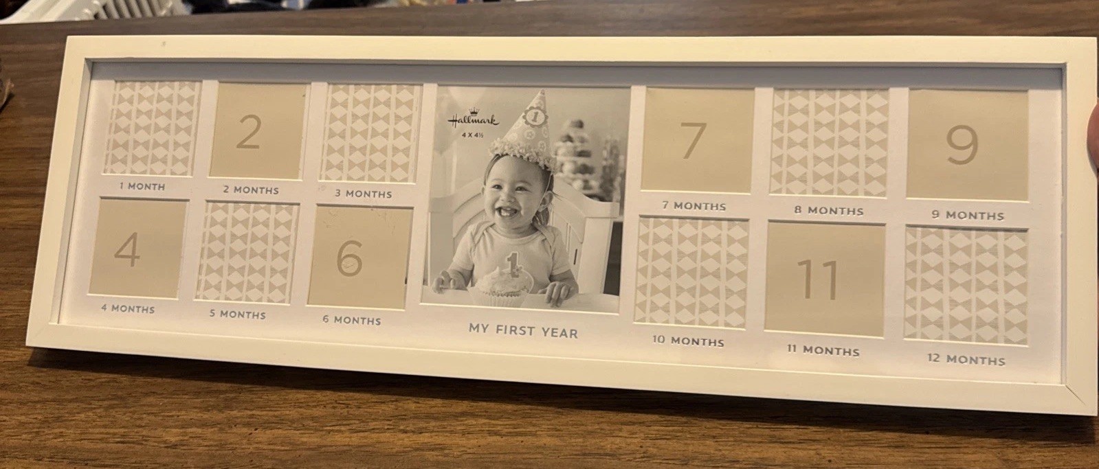 Baby's First Year Frame In Elegant White Natural Wood My First Year Baby Picture gallery