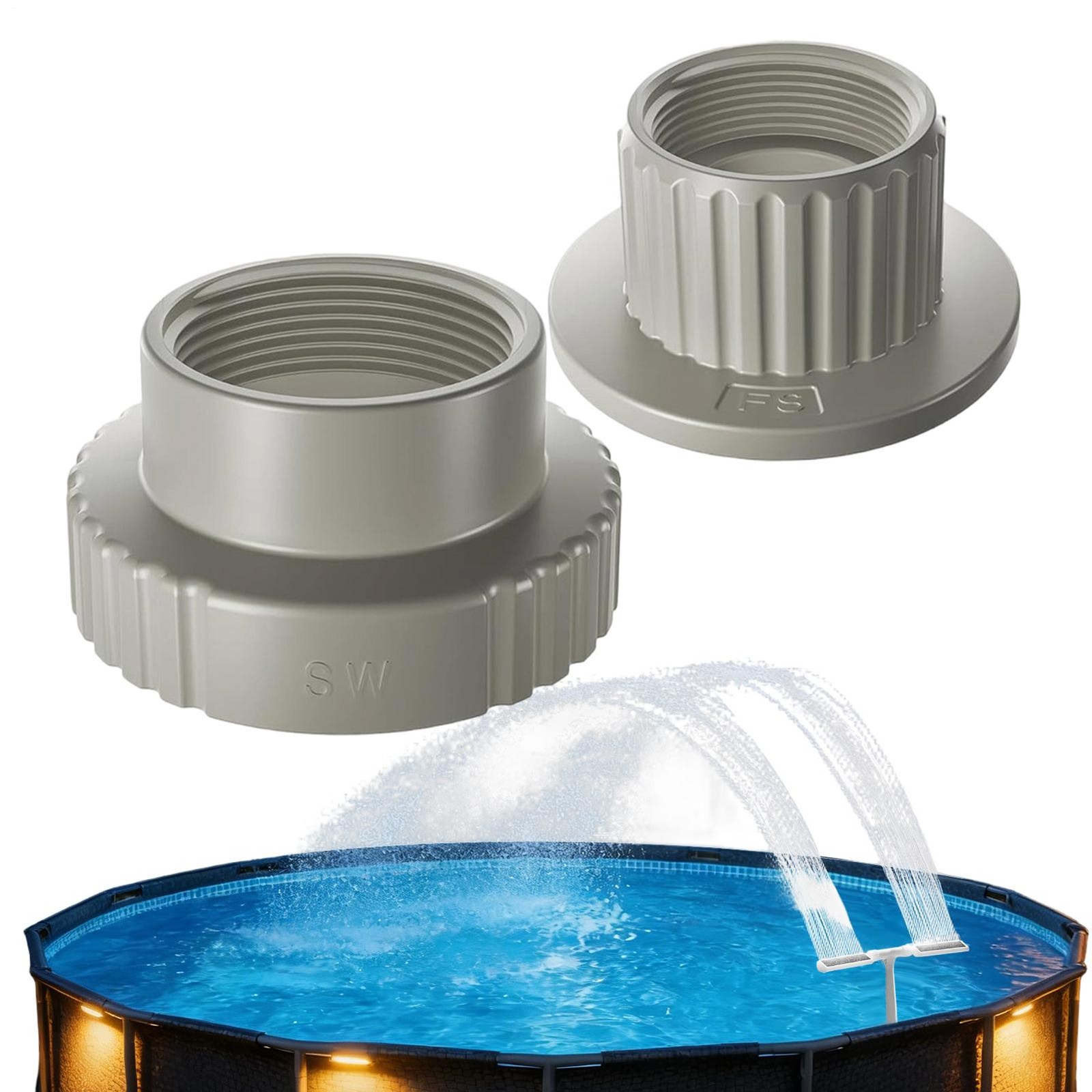 Pool Fountain Adapter Set For Summer Wave & For Funsicle Pool, Universal Fitting gallery