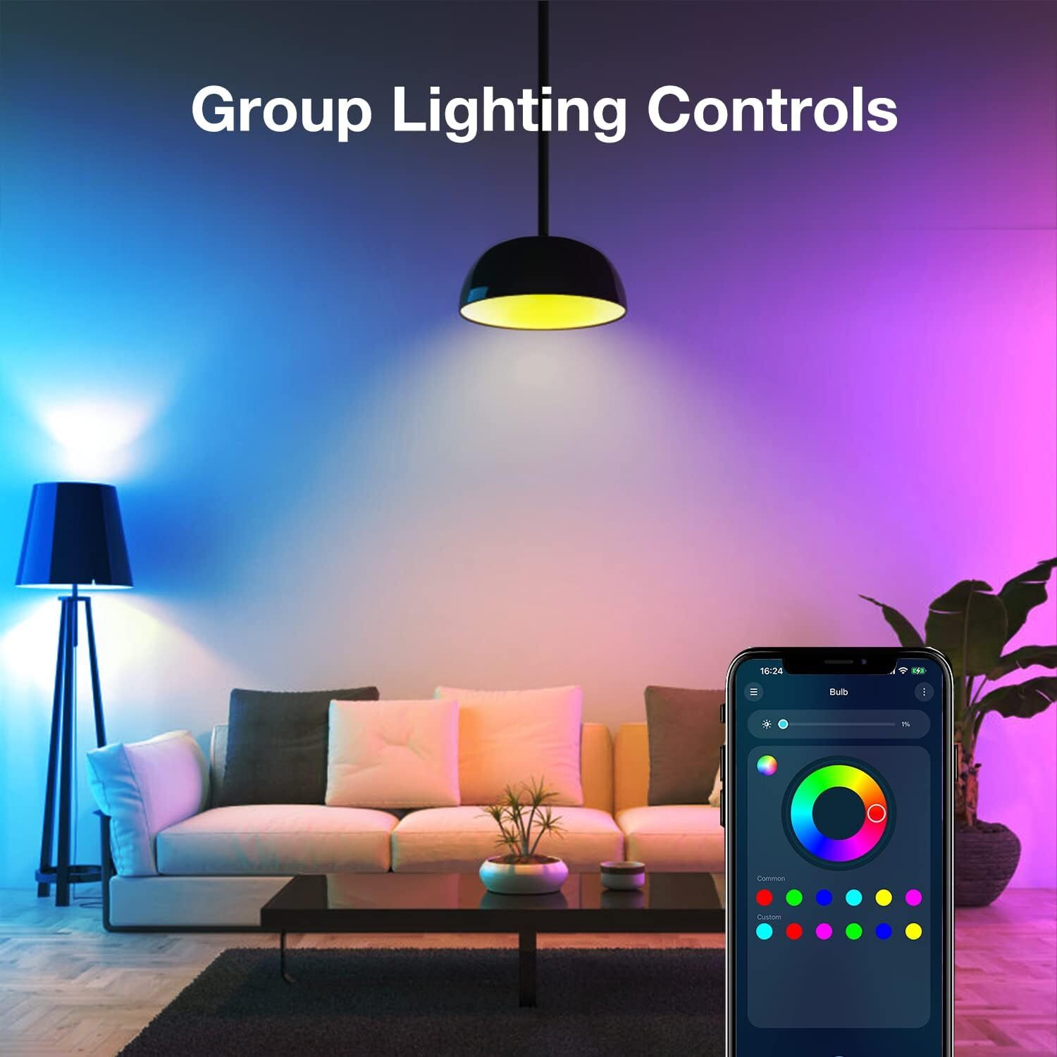 6 Pack Smart Alexa Light Bulbs, App Control Compatible with Alexa Only, RGB Led gallery