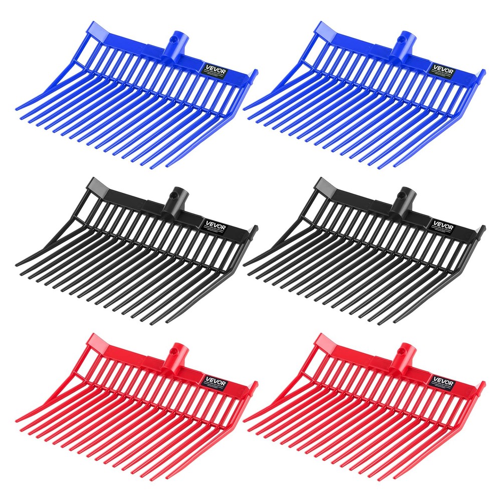 VEVOR 6PCS Manure Fork Replacement Head 18 Angled Tines Horse Manure Fork Head