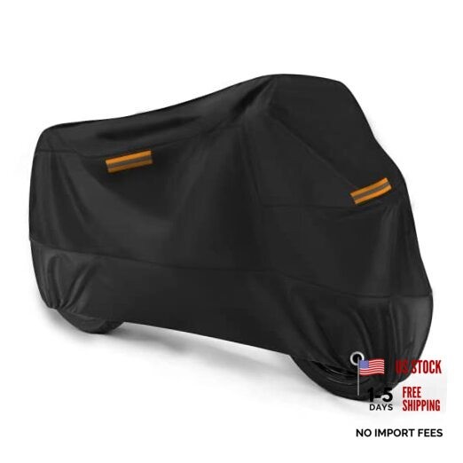 Motorcycle Cover Waterproof Outdoor Storage All Season 116" Length black gallery