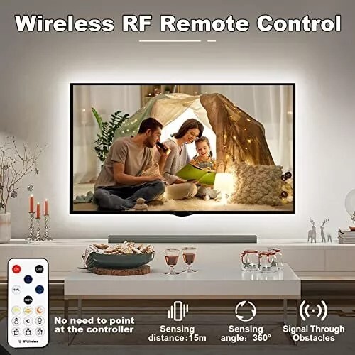 White Cob Led Strip Lights With Rf Remote 16.4ft 4000k Dimmable Bright Neutral W gallery