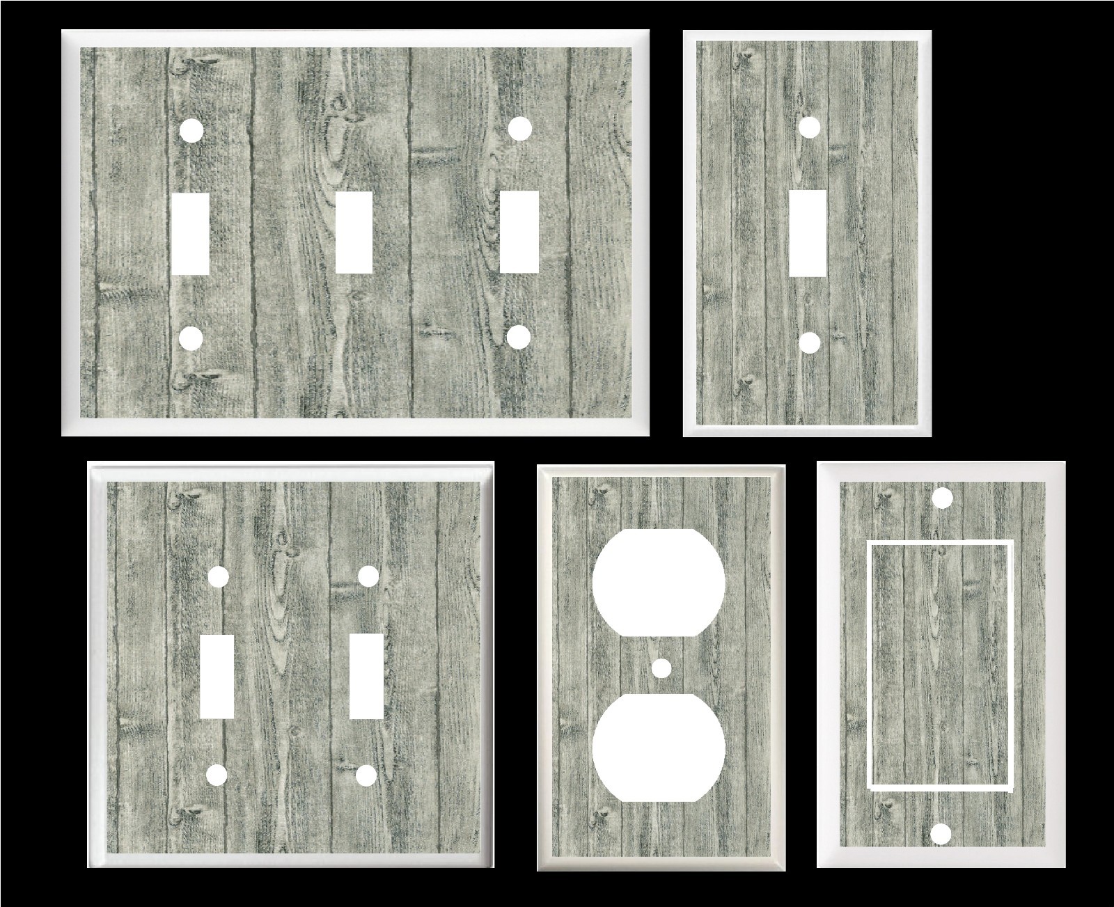 RUSTIC BARN BOARD IMAGE GRAY LIGHT SWITCH COVER PLATE OR OUTLET COVER HOME DECOR gallery