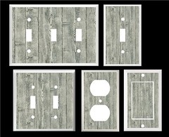 RUSTIC BARN BOARD IMAGE GRAY LIGHT SWITCH COVER PLATE OR OUTLET COVER HOME DECOR
