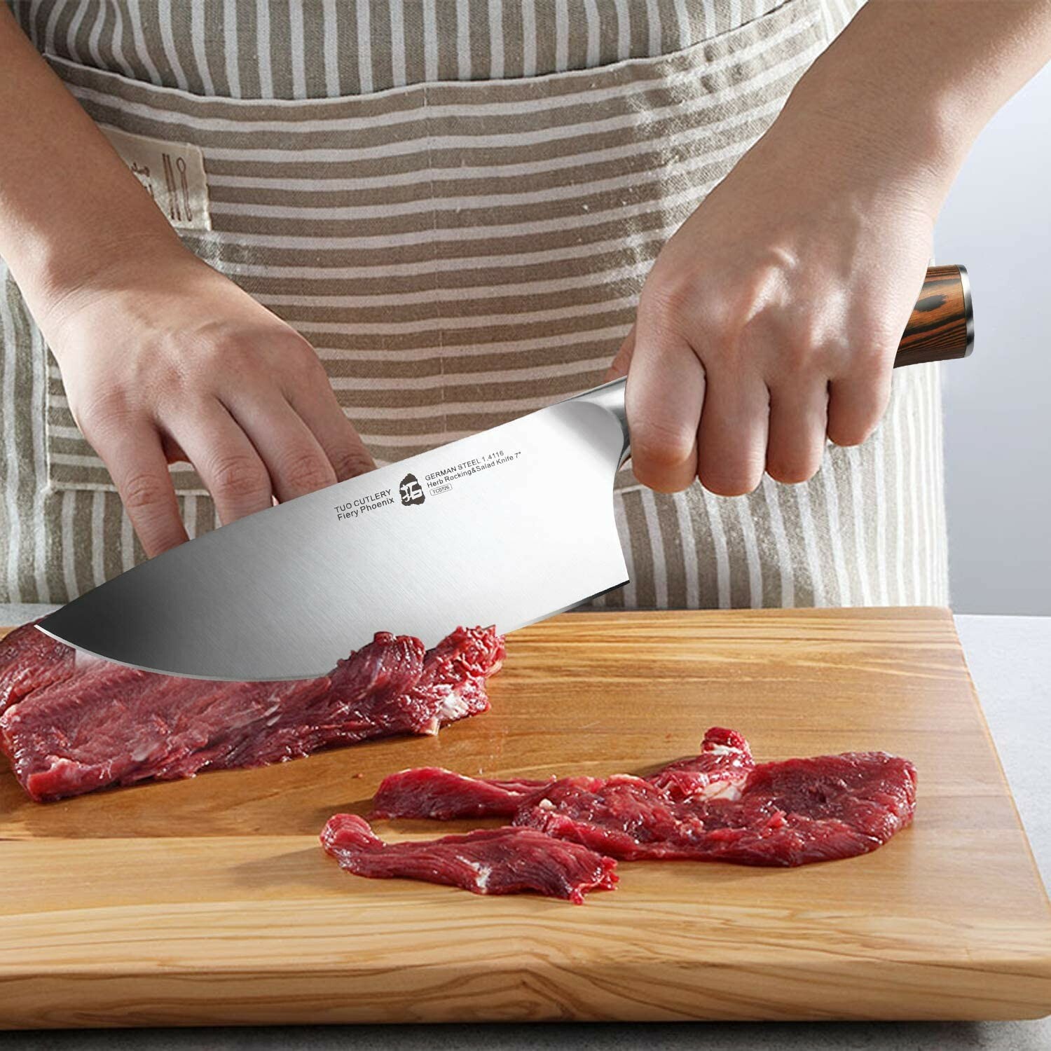 TUO Herb Rocking & Salad Knife- Vegetable Cleaver - High Carbon German Stainless gallery