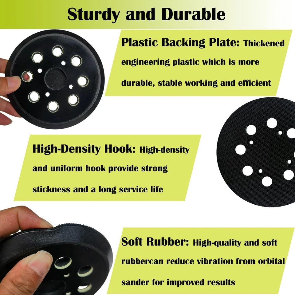 2 Pack 5 Inch 8 Hole Replacement Sander Pad for Ryobi Sander, 5 Inch 8 Hole H... gallery