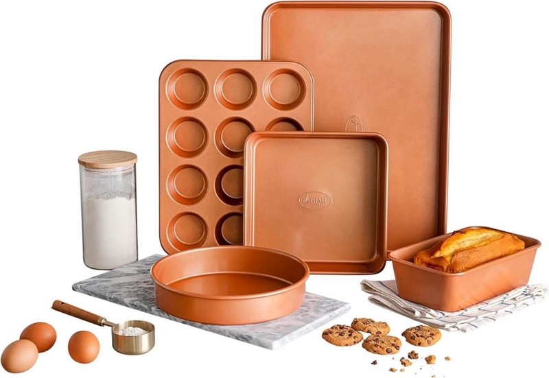 Gotham Steel Ceramic Nonstick Baking Set, 5-Pc Oven & Dishwasher Safe gallery