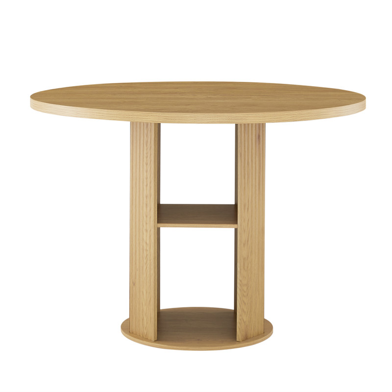 47.24" Round Dining Table (Serves 2–4) with Two Dining Chairs Blends modern gallery