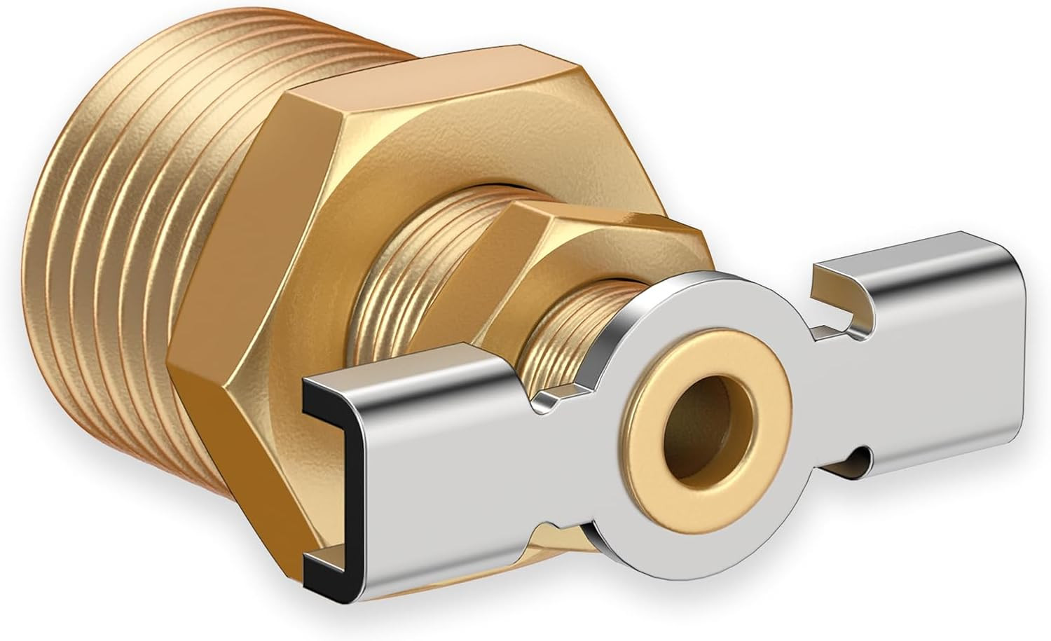 1/2'' RV Water Heater Replacement Drain Valve with PTFE Tape, Durable Brass Cons gallery