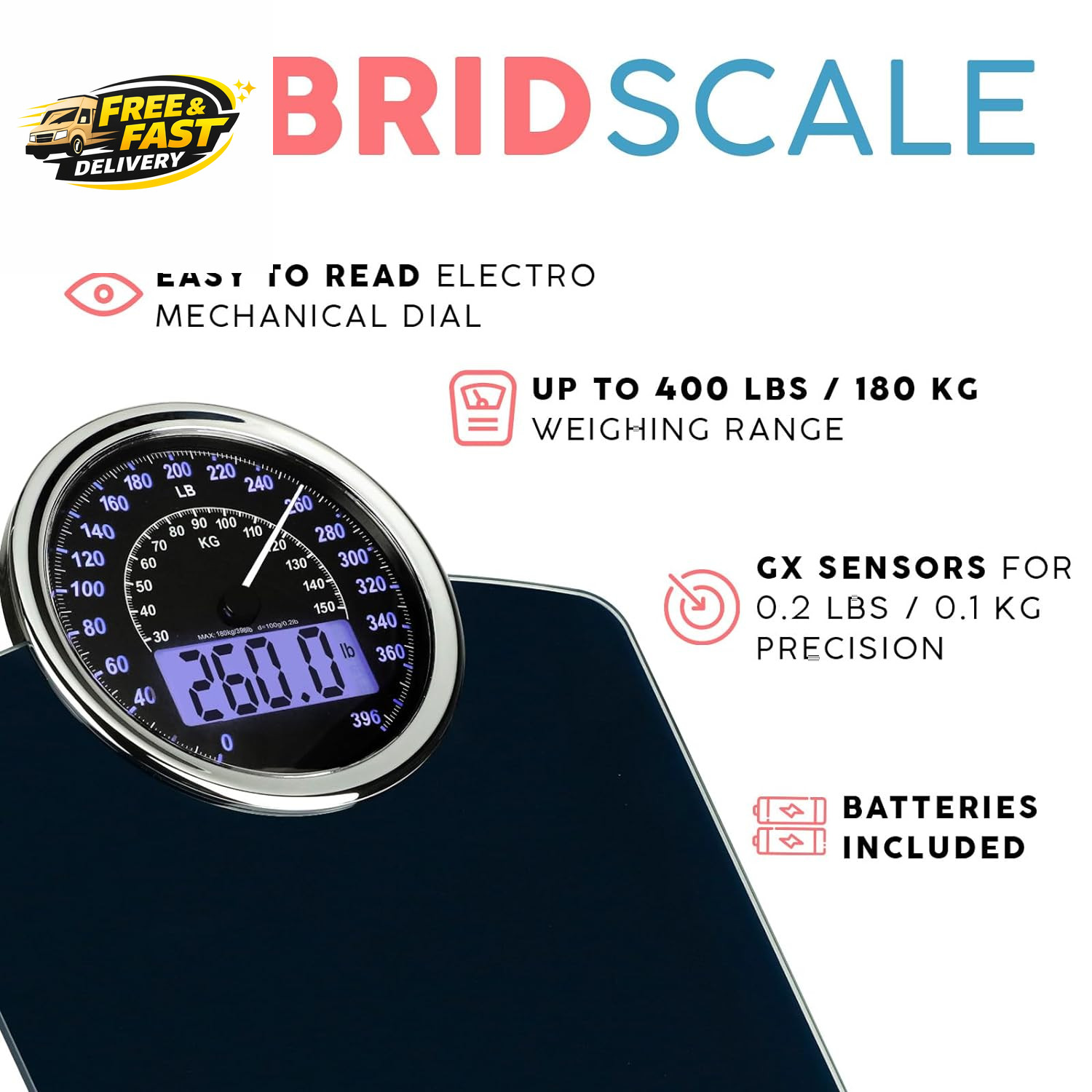 Hybrid 2-In-1 Analog & Digital Weighing Scale for Body Weight up to 400Lbs - Thi gallery