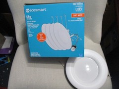5 pack Ecosmart 65w 5” – 6″ Downlight Dimmable Soft White Screw-in Base NEW