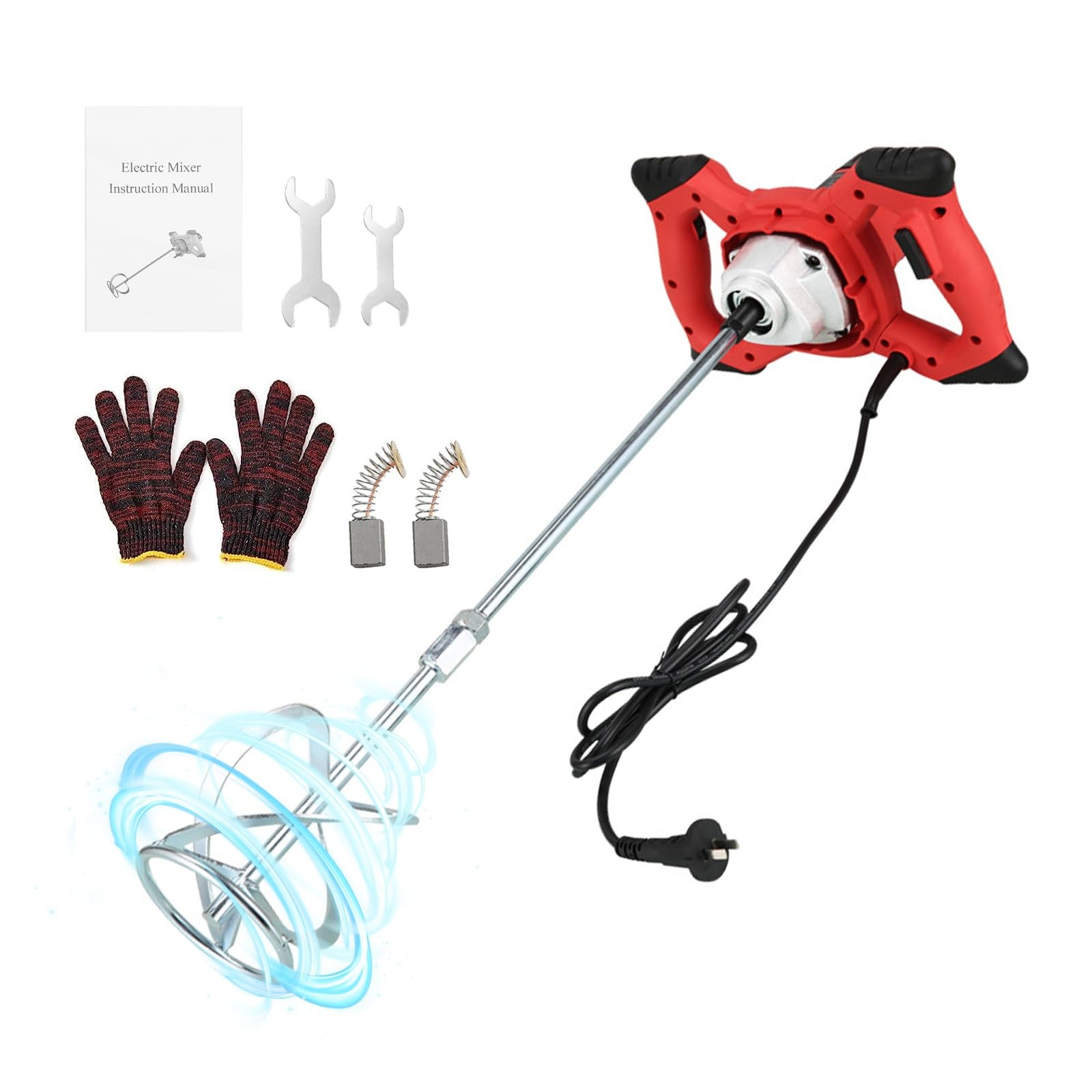 Cement Mixer 2300W, Handheld Electric Concrete with 6 Adjustable Red gallery