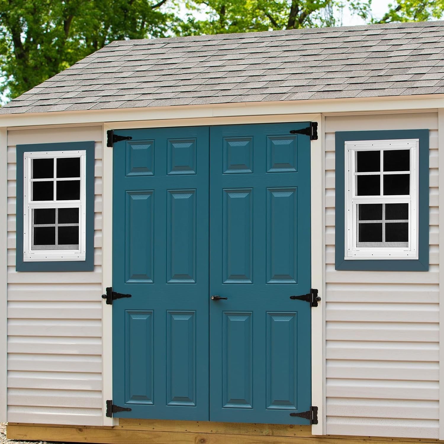 2 Pack 12"x18" Shed Windows Sliding Tempered Glass with Screen White gallery
