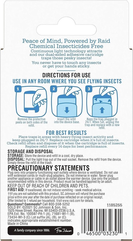 Raid Essentials Flying Insect Light Trap Refills, 2 Light Trap Refill Cartridges gallery