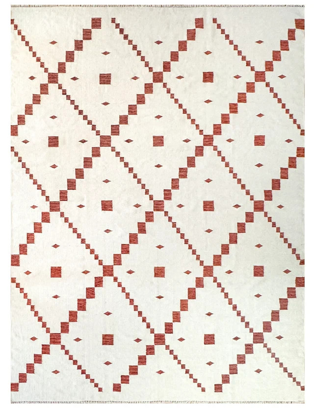 Modern Diamond Wool Rug Abstract Handmade Area Carpet Decor gallery