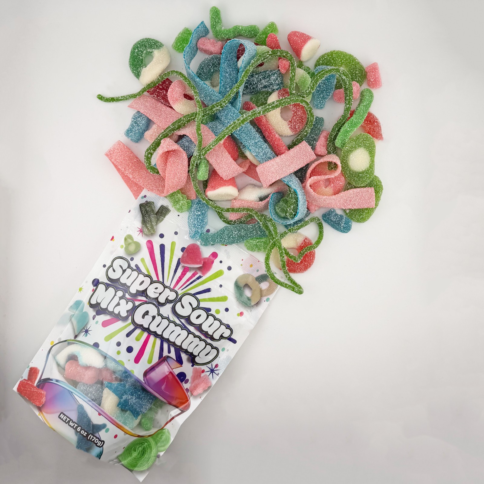FirstChoiceCandy Sour Mix Gummies - Green,Pink,Blue,Super 6 Oz PK3,6,12 gallery