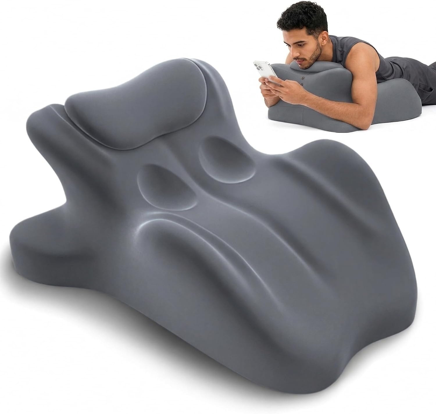 HOMEPAC Ergonomic Memory Foam Wedge Pillow, 27° Angled Support for Neck and W... gallery