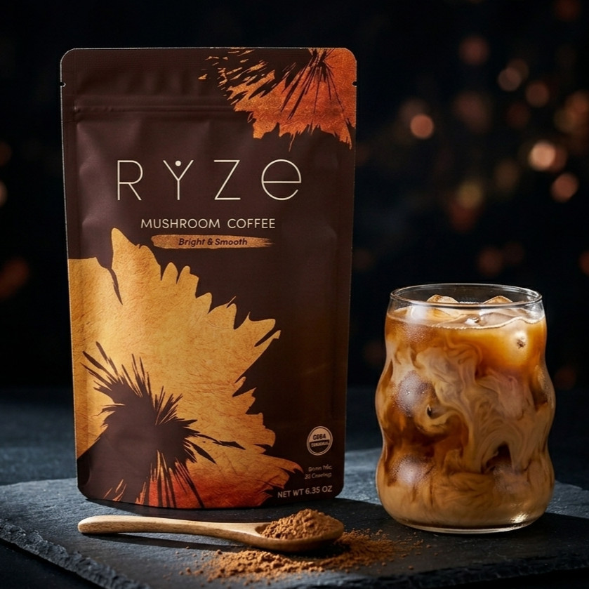 Direct from RYZE MUSHROOM Coffee Bright Smooth Gut Health Supplement 30 Servings gallery