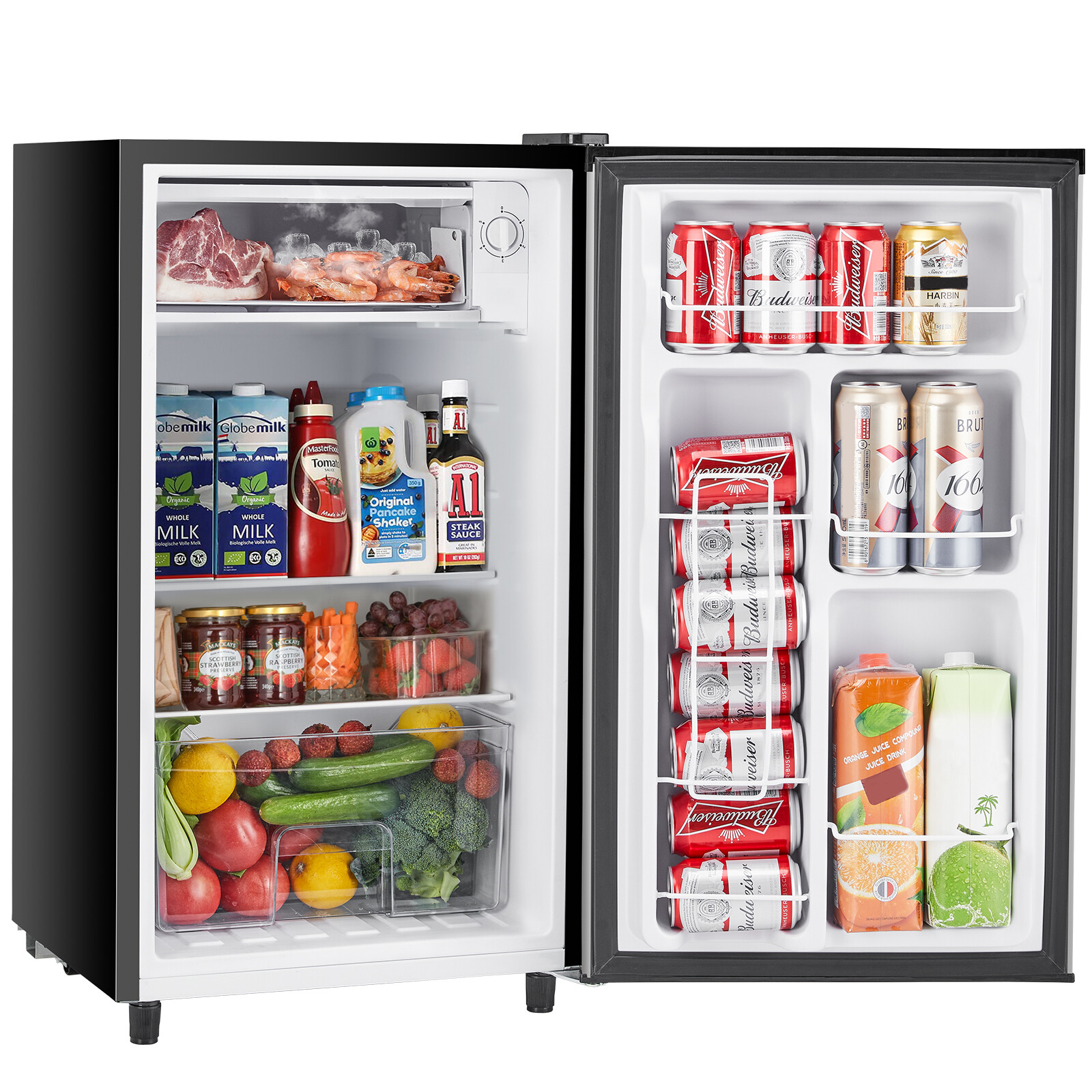3.2 Cu.Ft Compact Mini Fridge with Freezer, Single Door, Adjustable Thermostat gallery