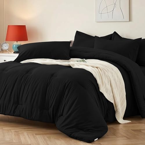 Comforter Set 7 Pieces - Ultra-Soft Bed in a Bag Size, Cozy Luxury Full Black gallery