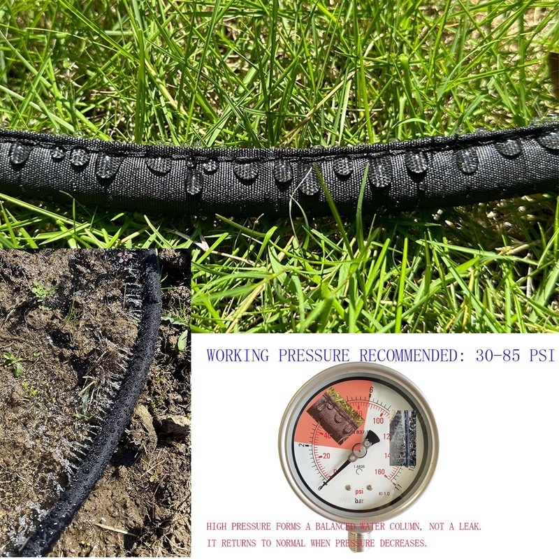 Flat Soaker Hose 75 FT for Garden Beds, 75Ft 1/2" Linkable Consistent Drip Ir... gallery
