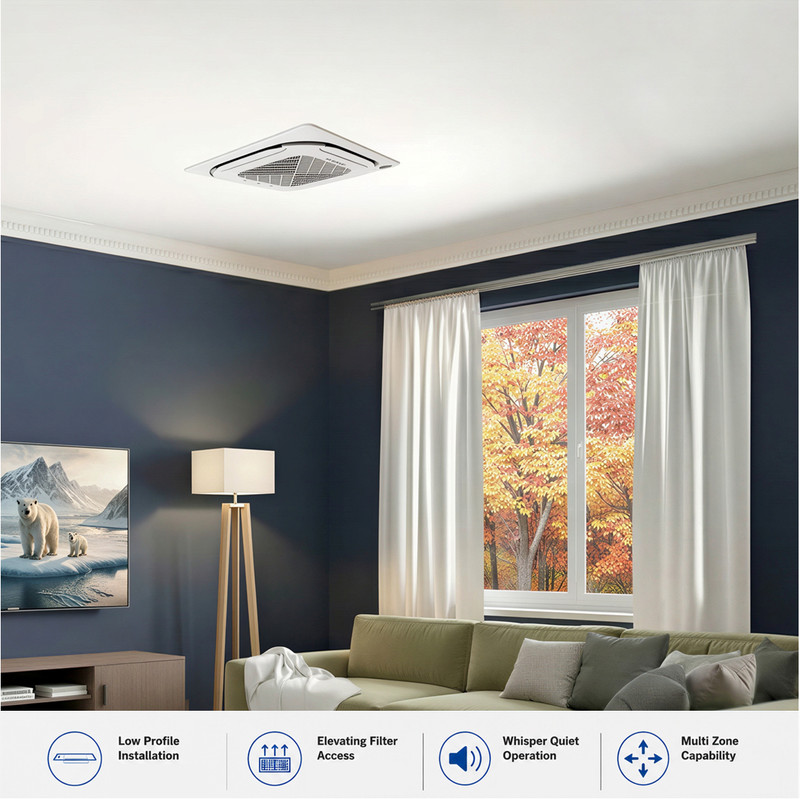 MRCOOL Olympus 4 Zone Ceiling Cassette Mini Split AC Heat Pump System gallery