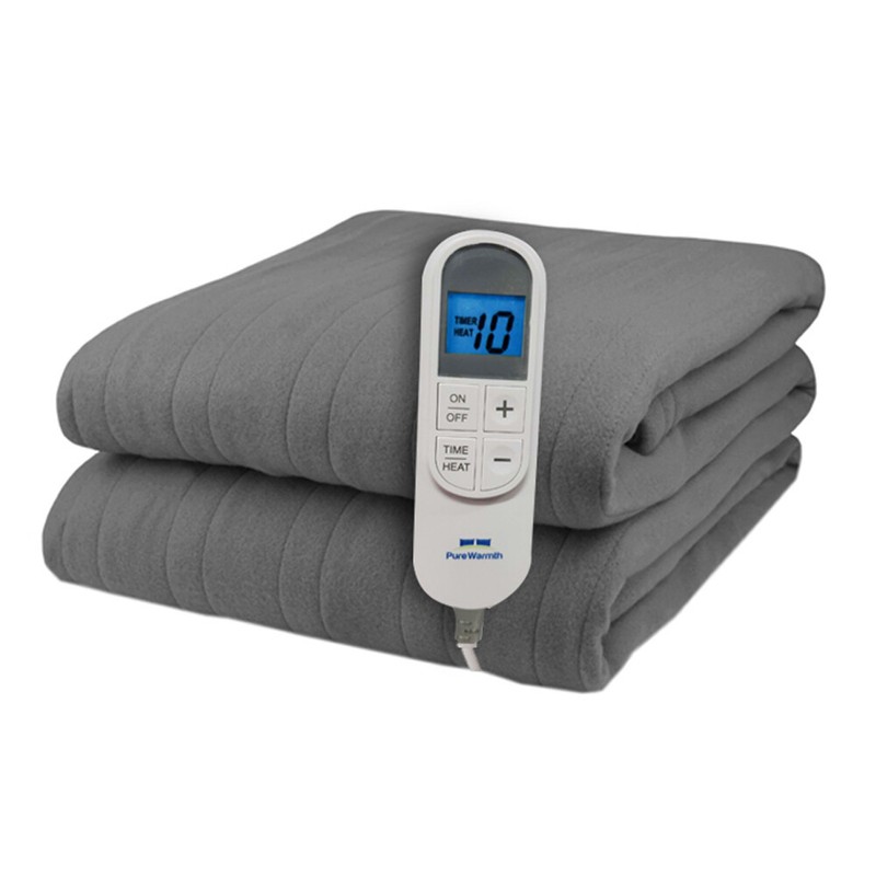Pure Warmth Solid Flannel Electric Heated Warming Blanket gallery